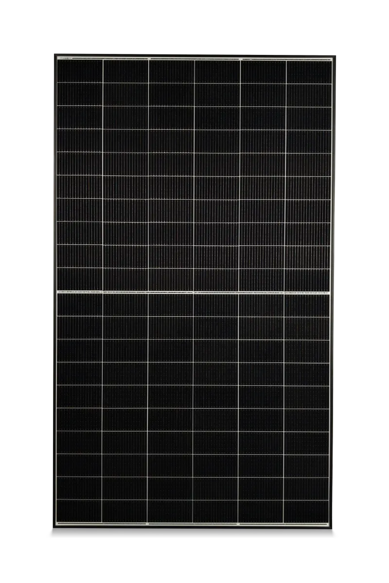 Vorderansicht des Solyco Solarmoduls mit 120 TopCon-Zellen und weißem Zellhintergrund.