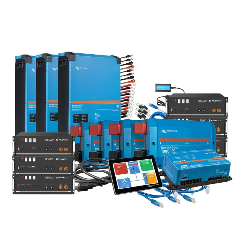 Backup-Kit 3-phasig 28,8kWh mit Pylontech US5000 Akku Victron MultiPlus-II 48/8000