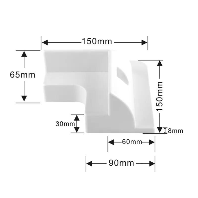 ABS Eckprofil Set Heavy Duty weiß 150x150mm – Bild 4