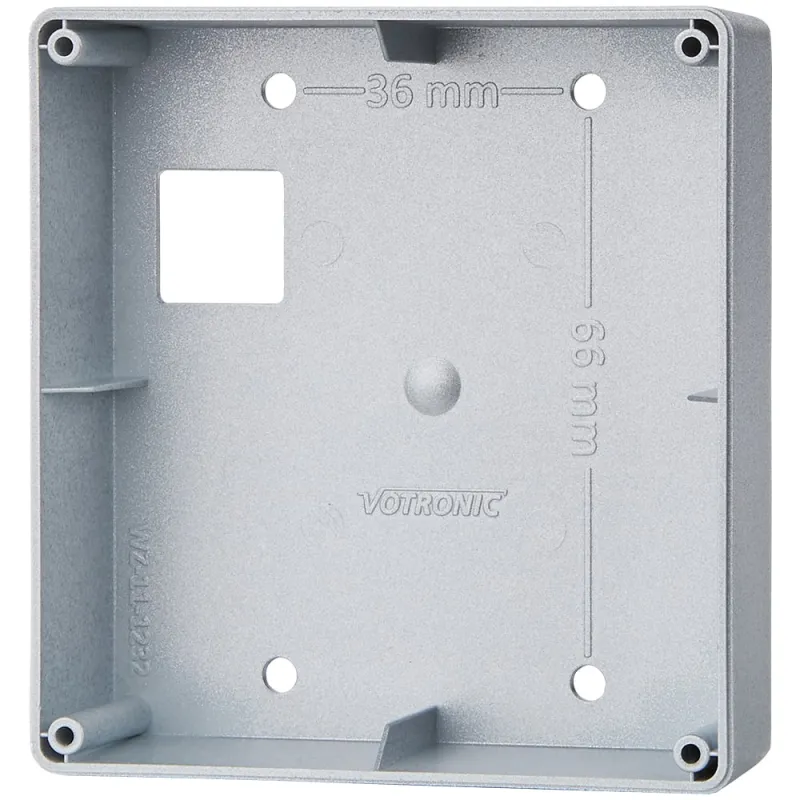 Votronic Aufbaugehäuse aus Aluminium für LCD-Anzeigegeräte, Vorderansicht.