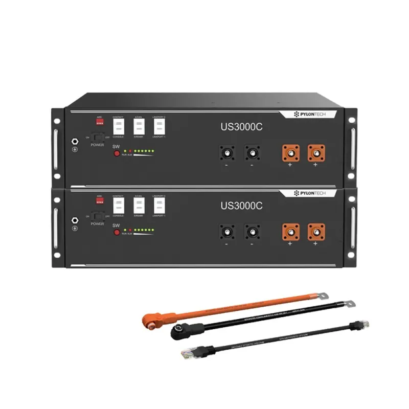 Pylontech Batteriespeicher 015635-002 mit zwei US3000D-Modulen und 7 kWh Speicherkapazität.