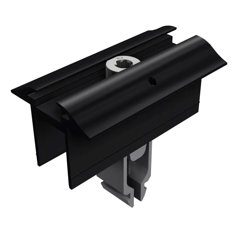 SL Rack Mittelklemme Vario ohne Erdung 28-45 mm schwarz eloxiert, 96161-01