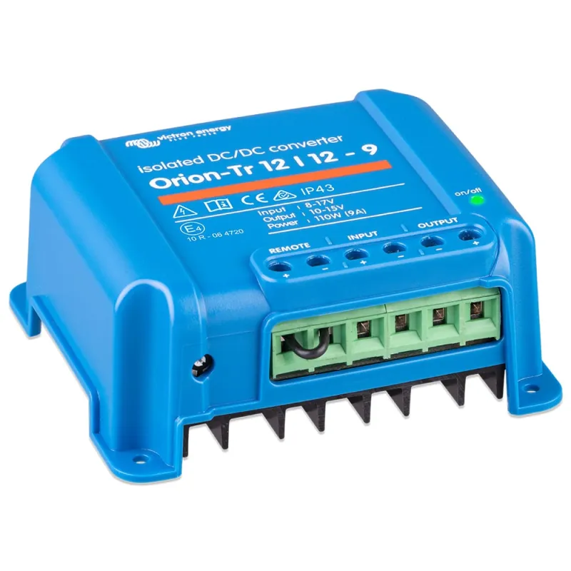 Technische Zeichnung des Victron Energy DC/DC Wandlers mit Maßen