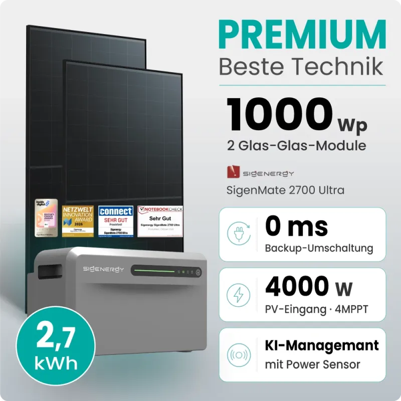 Sigenergy Batteriespeicher mit 2,7 kWh Kapazität für Balkonkraftwerk, kompakte Bauweise
