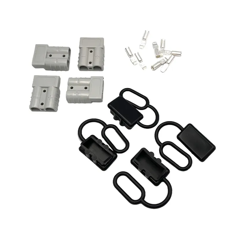 4er Set Anderson Stecker 50A max. 600V mit Staubschutzkappe Grau 6AWG