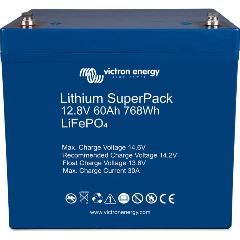 Victron Energy Lithium 12,8V/60Ah, Schutzklasse IP43 für sichere Installation
