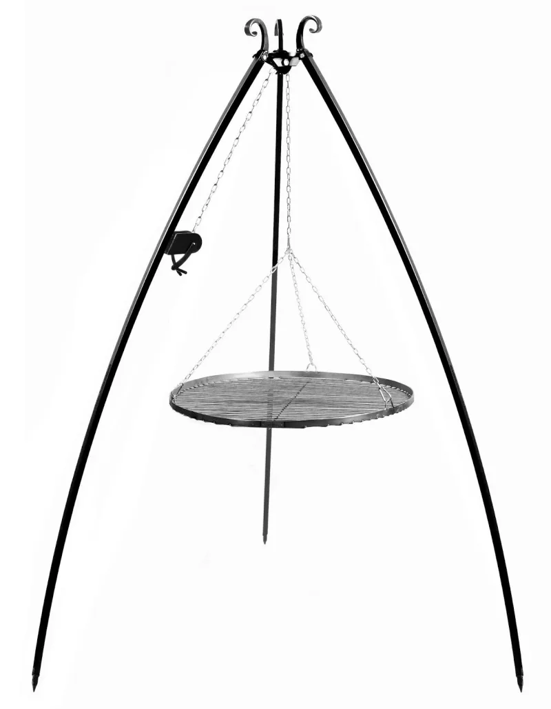 Cookking 200 cm Dreibein-Grill mit Winde und 50 cm Grillrost aus Naturstahl – Bild 2