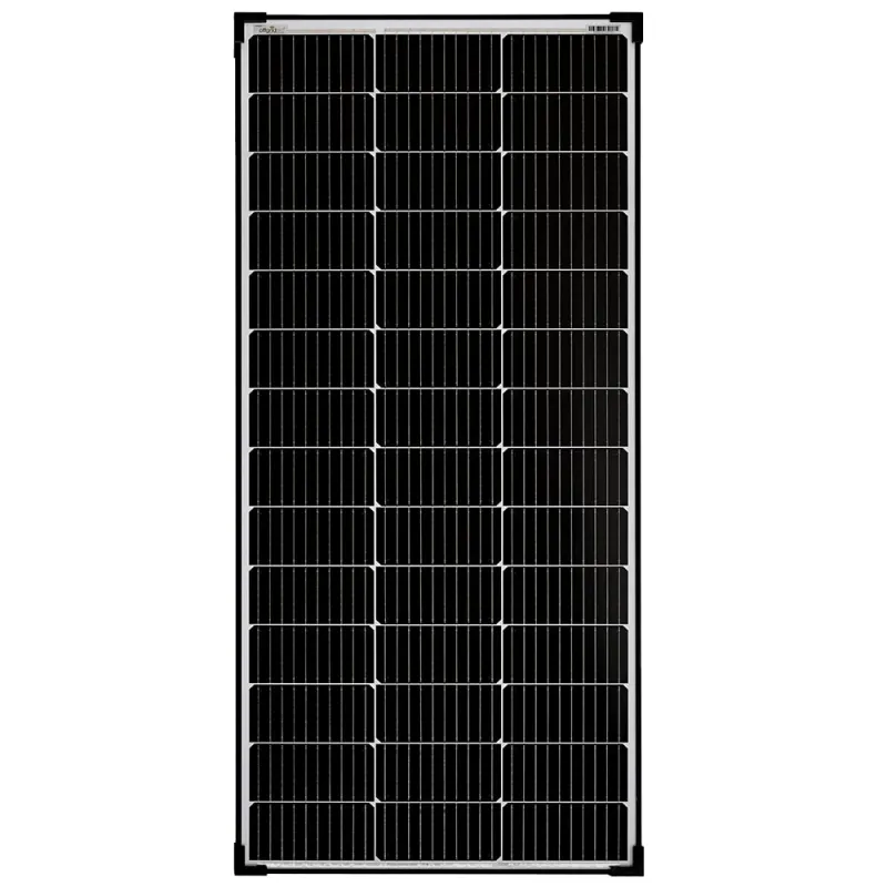 Rückseite des Solarmoduls MONO-150 V2 mit Anschlussbox und MC4-Steckern