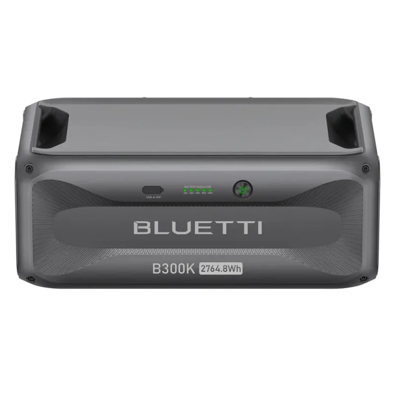Seitliche Ansicht des B300K Erweiterungsakkus für Bluetti Batteriespeicher