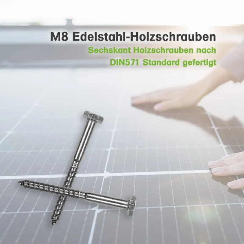 Sechskant Holzschraube M8x30mm Edelstahl DIN571 100 Stk. – Bild 2
