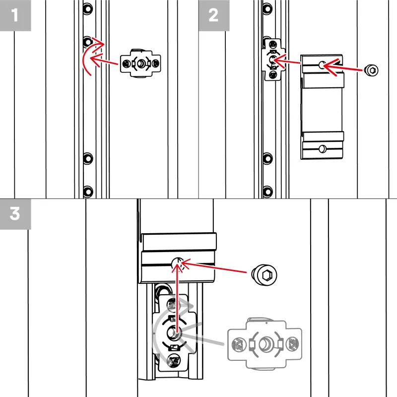 Detailansicht des K2 2004374 CrossConnectors mit Einrastmechanismus