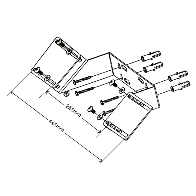 Wand-Mast Montageset für 5-10w Module – Bild 3