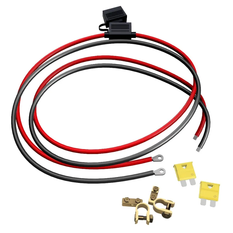 1,5m 6mm² Batteriekabel M8 mit Flachsicherungshalter, 20A Sicherung und Polklemmen