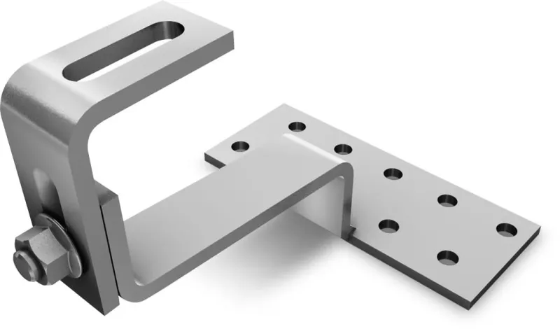 Verstellbarer Dachhaken Vario 1 von K2 Systems für verschiedene Dachziegelstärken.