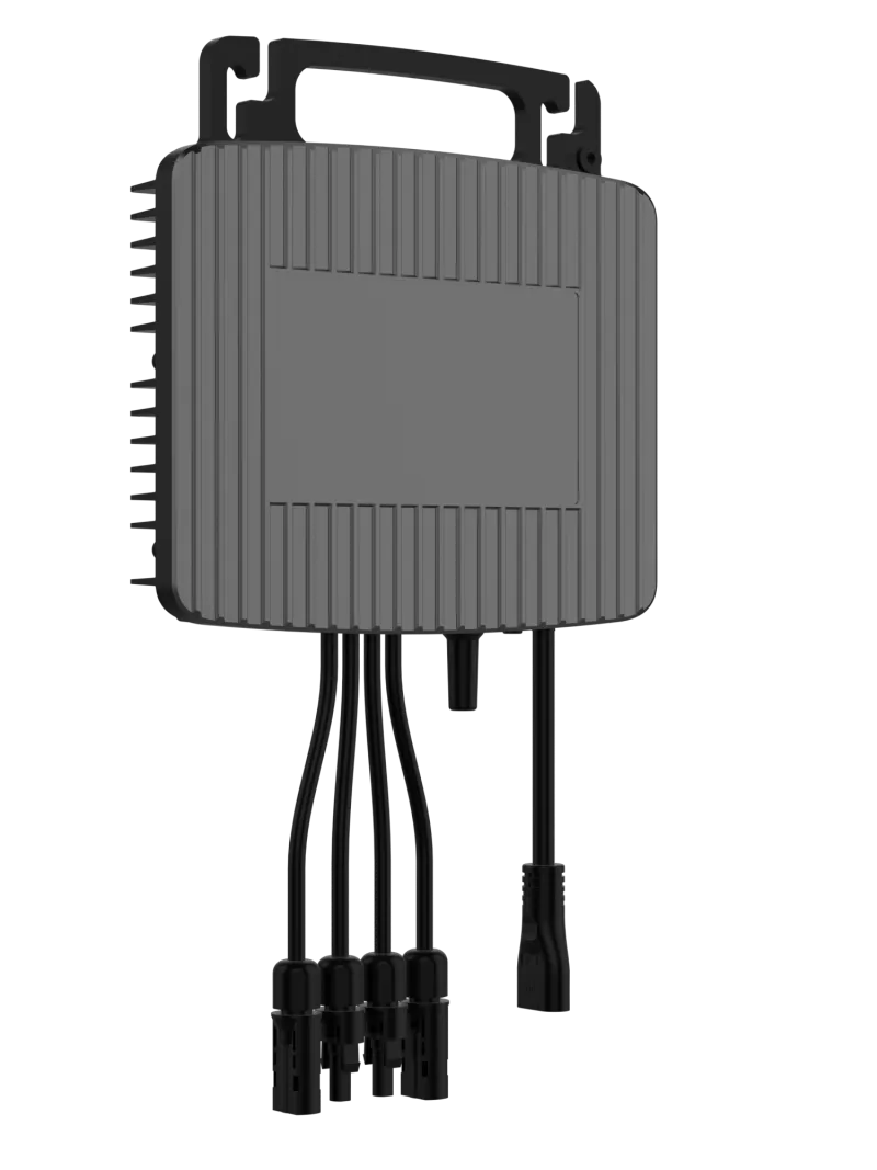 Seitliche Ansicht des Sigenergy Mikrowechselrichters SigenMicro 1000W mit Anschlüssen