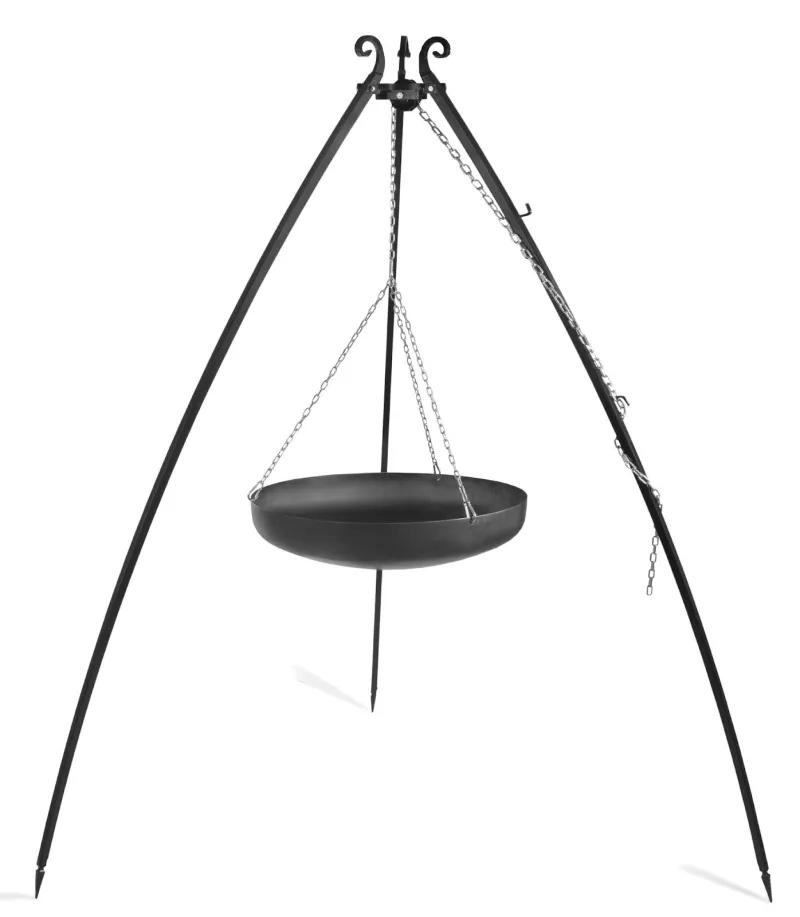 Cookking Wok am Dreibein, 200 cm Höhe, Rohstahl, 60 cm Durchmesser – Bild 2
