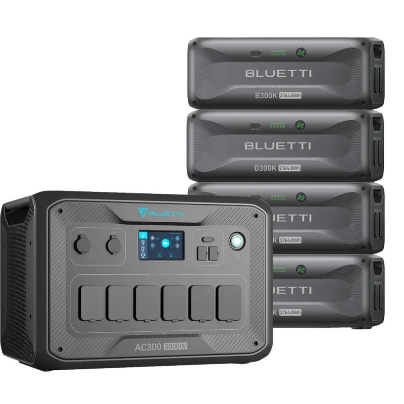 Bluetti AC300 11kWh Powerstation mit 4x B300K Speicher Home Backup 3000W