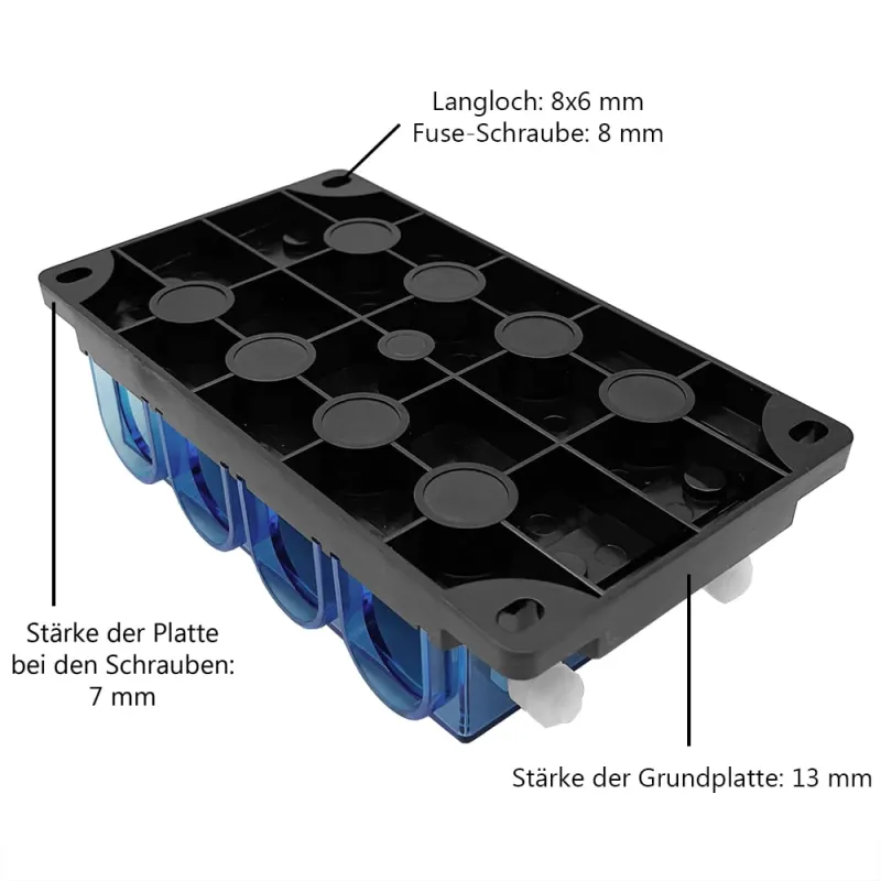 Montagehalterung des 4-fach MEGA-Fuse Sicherungshalters für einfache Installation