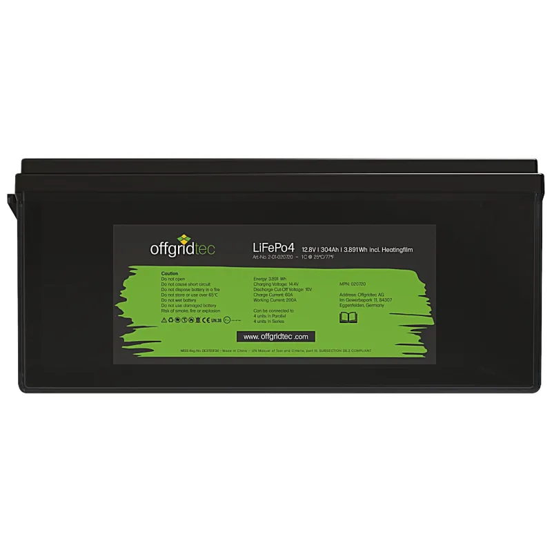 Ansicht des Batteriespeichers mit M8-Anschluss und Schutzart IP65.