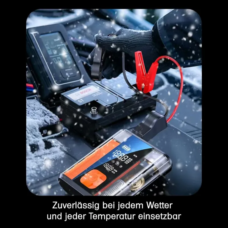 Mobile Powerbank-Funktion der KfZ Starthilfe mit 8.800 mAh Kapazität