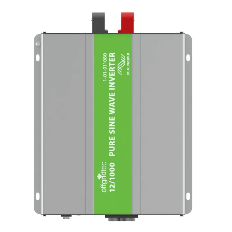 PSI Spannungswandler im Betrieb, angeschlossen an eine 12V-Batterie.