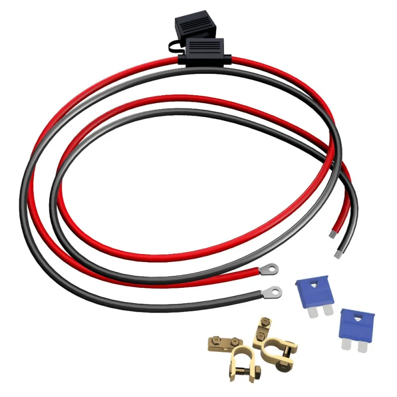 1,5m 4mm² Batteriekabel M8 mit Flachsicherungshalter, 15A Sicherung und Polklemmen