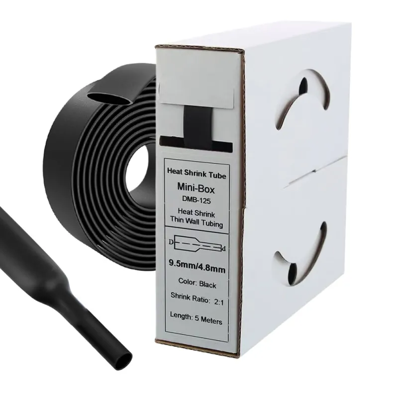 5 m Schrumpfschlauch 9,5 mm auf 4,8 mm Schwarz 2:1 – Offgridtec Kabelisolierung