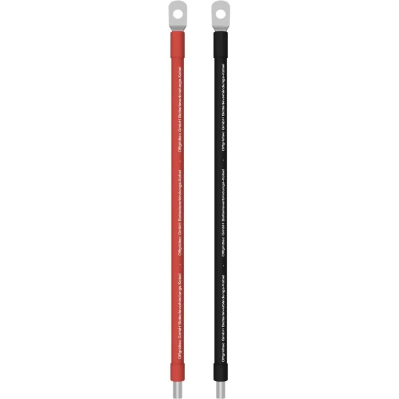 Detailansicht des Batteriespeicher Kabels mit Anschlüssen für M8-Terminal und Schraubklemme.
