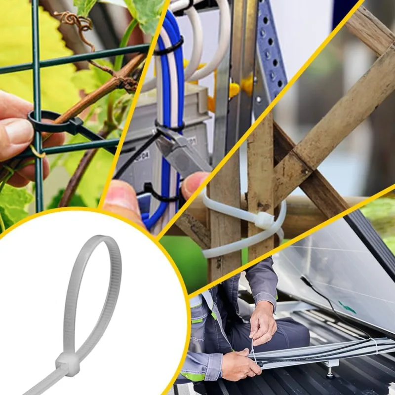 Kabelbinder 200 Stk. weiß Nylon UV-Beständig Verschiedene Längen 100mm 150mm 200mm 300mm – Bild 3