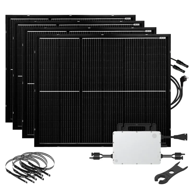 800W Balkonkraftwerk mit ultraleichten Solarmodulen mit HMS-800-2WB WiFi integriert