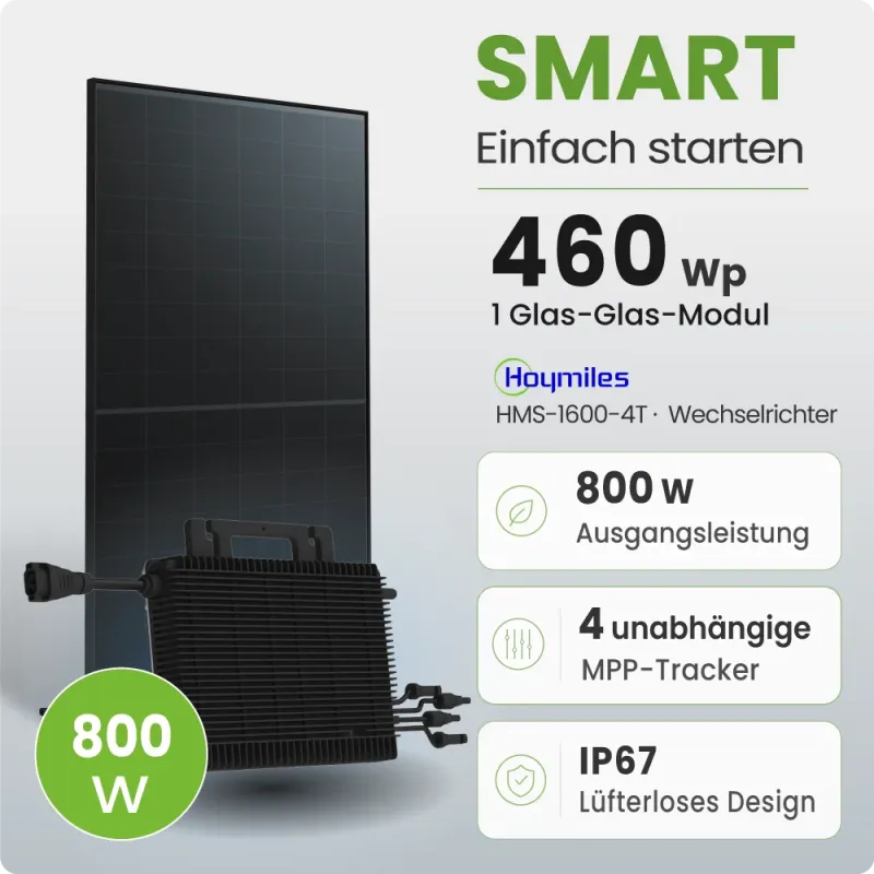 460Wp Balkonkraftwerk Smart mit Hoymiles Mikrowechselrichter