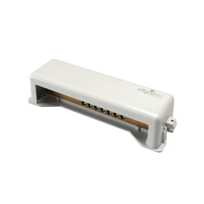 Erdungsschiene Potentialausgleichsschiene plombierbar 9 Anschlüsse bis 25 mm² grau