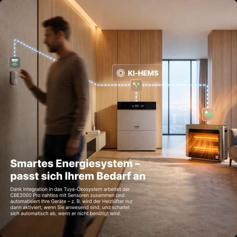 Frontansicht des Conow Batteriespeichers mit 2 kWh Kapazität für Solarstrom