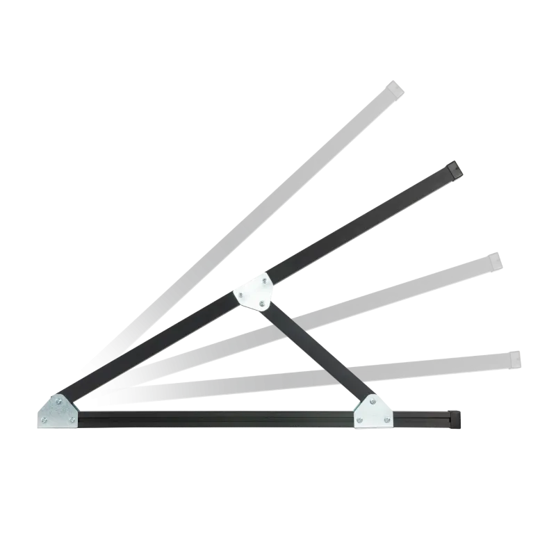 Befestigungselemente des schwarzen Montagesets für Solarmodule im Überblick