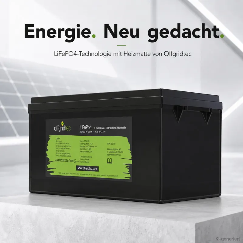 Batteriespeicher LifePO4 Akku für Parallel- und Reihenschaltung bis 4 Einheiten.