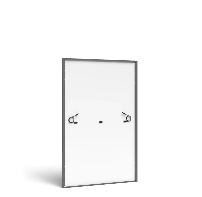 Rückansicht des JA Solar Solarmoduls JAM54D41-LR mit 1,6 mm Glasstärke und MC4-Anschluss