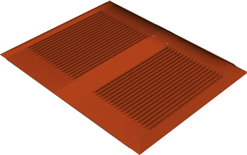Detailansicht der SL Rack 11522-00 Beta-Platte in Ziegelrot, passend für Dachziegel.