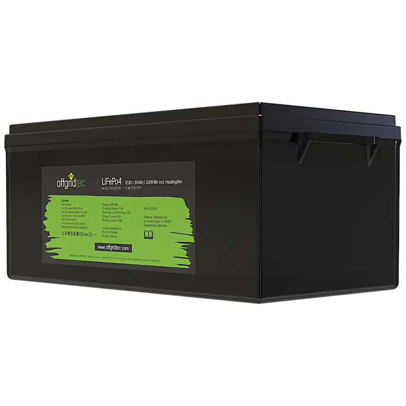LifePO4 Akku 12/300 12,8V 304Ah mit BMS und Heizmatte 3891Wh