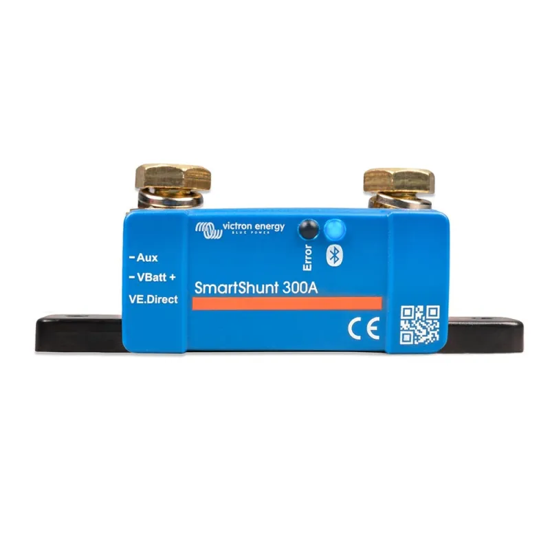 Victron Energy Shunt in Verpackung, bereit für den Einbau in Gleichstromsysteme.