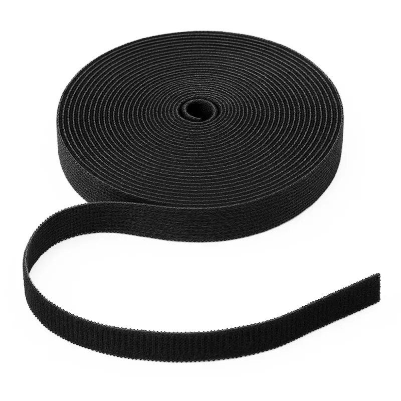 Klett-Kabelbinder 5m x 10mm Schwarz zuschneidbar für Kabelmanagement