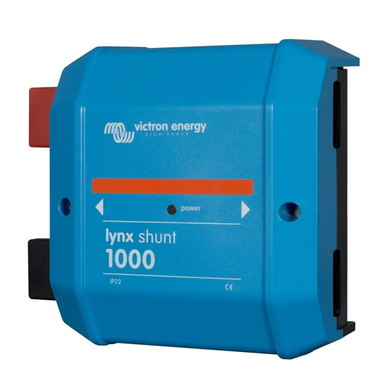 Seitliche Ansicht des Victron Energy Shunts mit Abmessungen und Schutzart IP22.