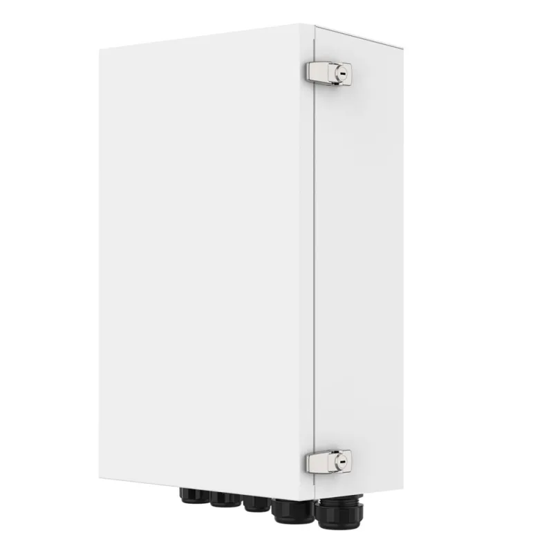 Solax X1-Matebox G2 mit seitlicher Ansicht und Schutzart IP65 für den Einsatz im Innen- und Außenbereich