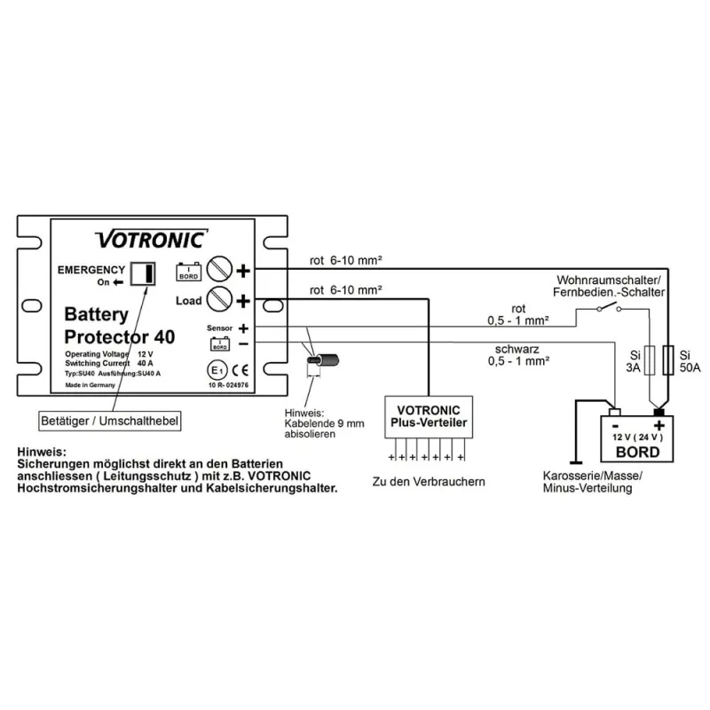 Votronic 6073 Battery Protector 40A 24V Motor Batteriewächter – Bild 2