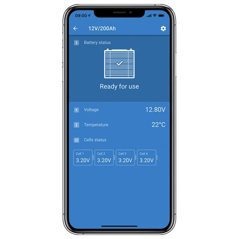 Technische Zeichnung des Victron Energy Batteriespeichers LiFePO4 25,6V 200Ah
