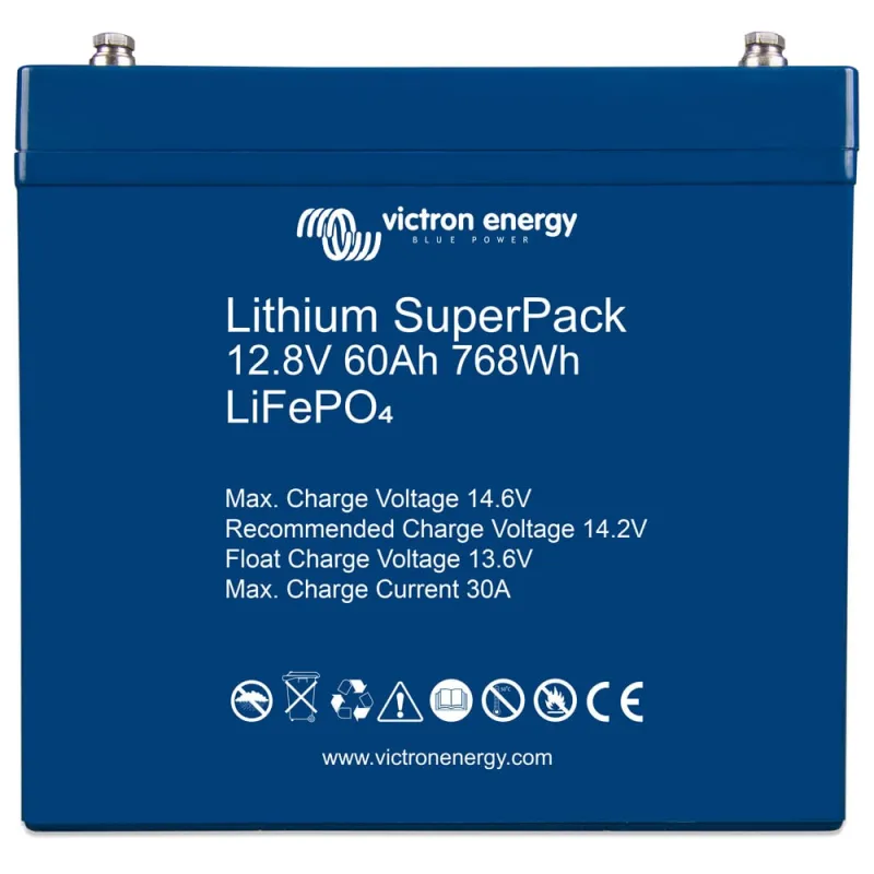 Lithium-Batterie Victron Energy 12,8V/60Ah mit M8-Anschlüssen und BMS