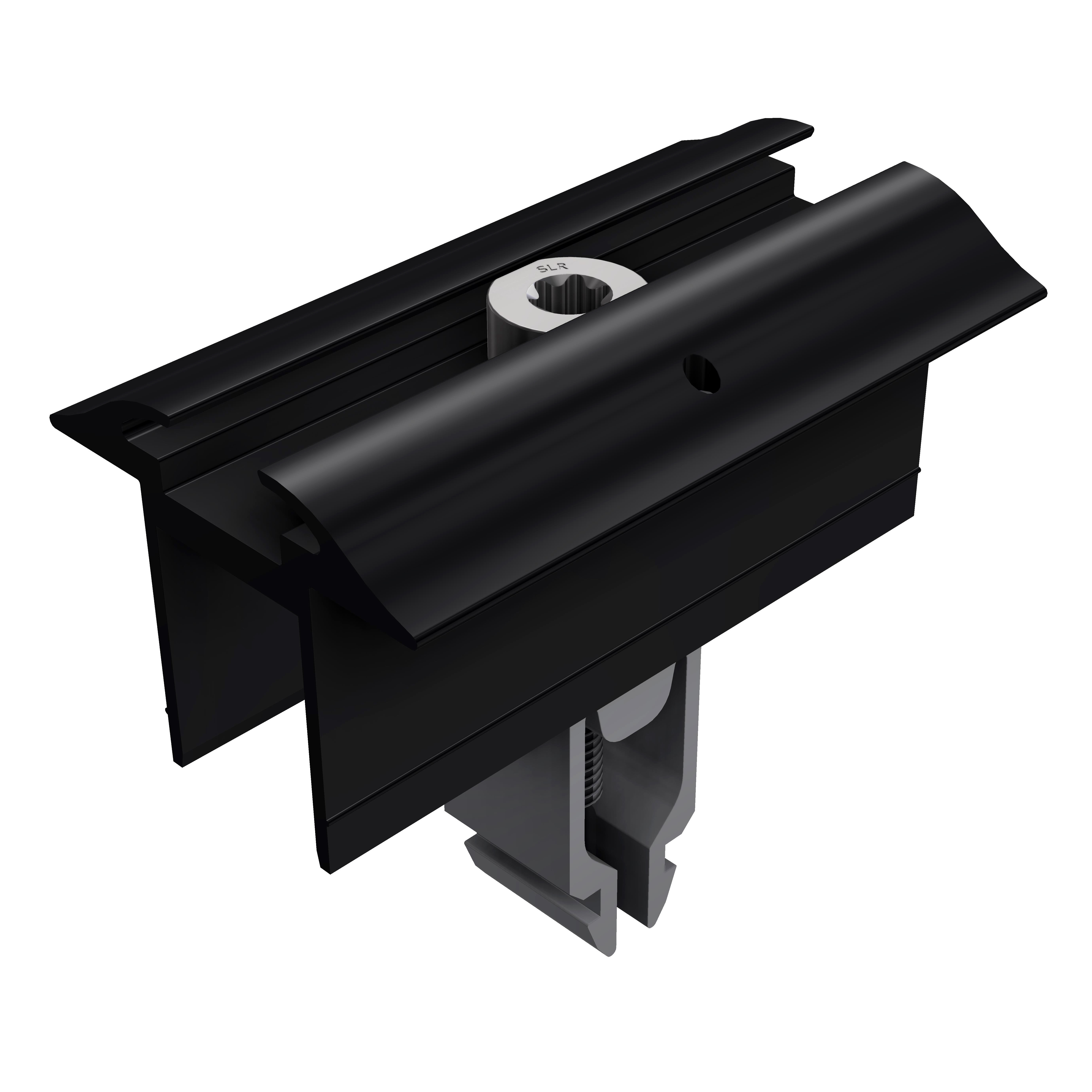 SL Rack Mittelklemme mit Erdung 28-45 mm schwarz eloxiert, 96160-01