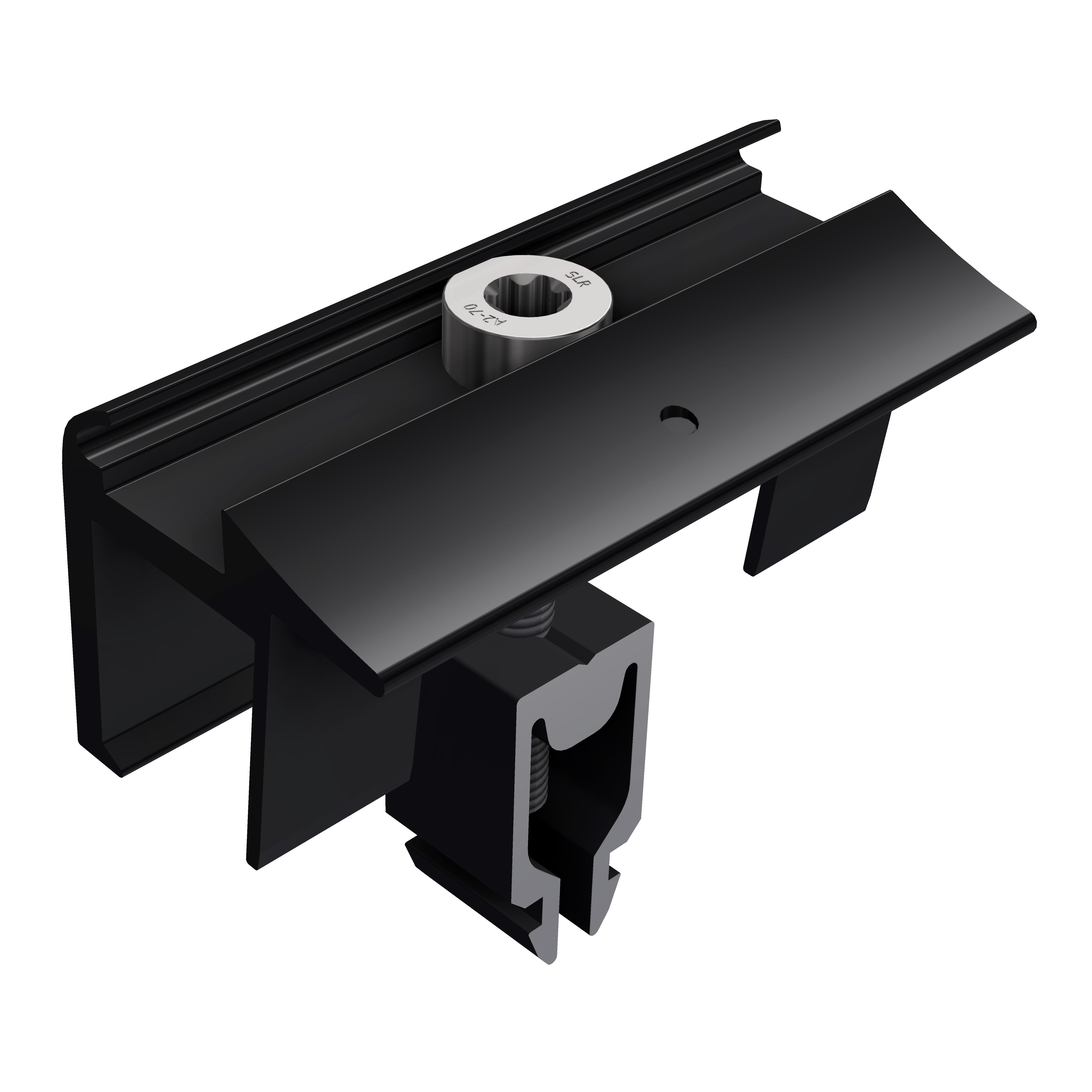 SL Rack Endklemme mit Erdung 28-45 mm schwarz eloxiert, 96162-01