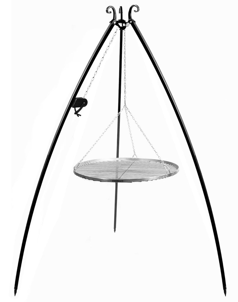 Cookking 200 cm Dreibein-Grill mit Winde und 50 cm Grillrost aus Edelstahl