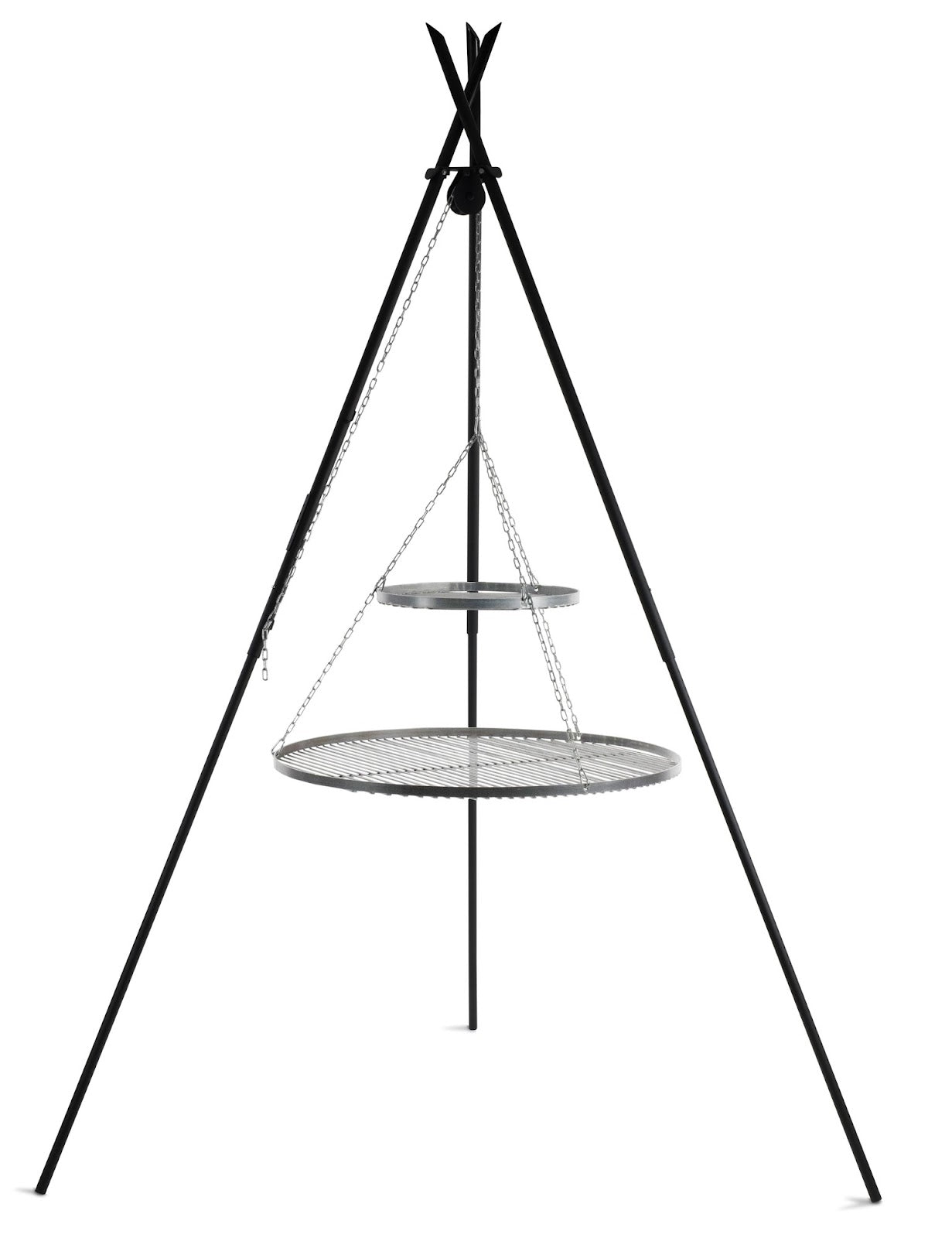 Cookking Schwenkgrill "TIPI" 210 cm - Doppelrost aus Edelstahl 80 cm + 40 cm – Bild 2