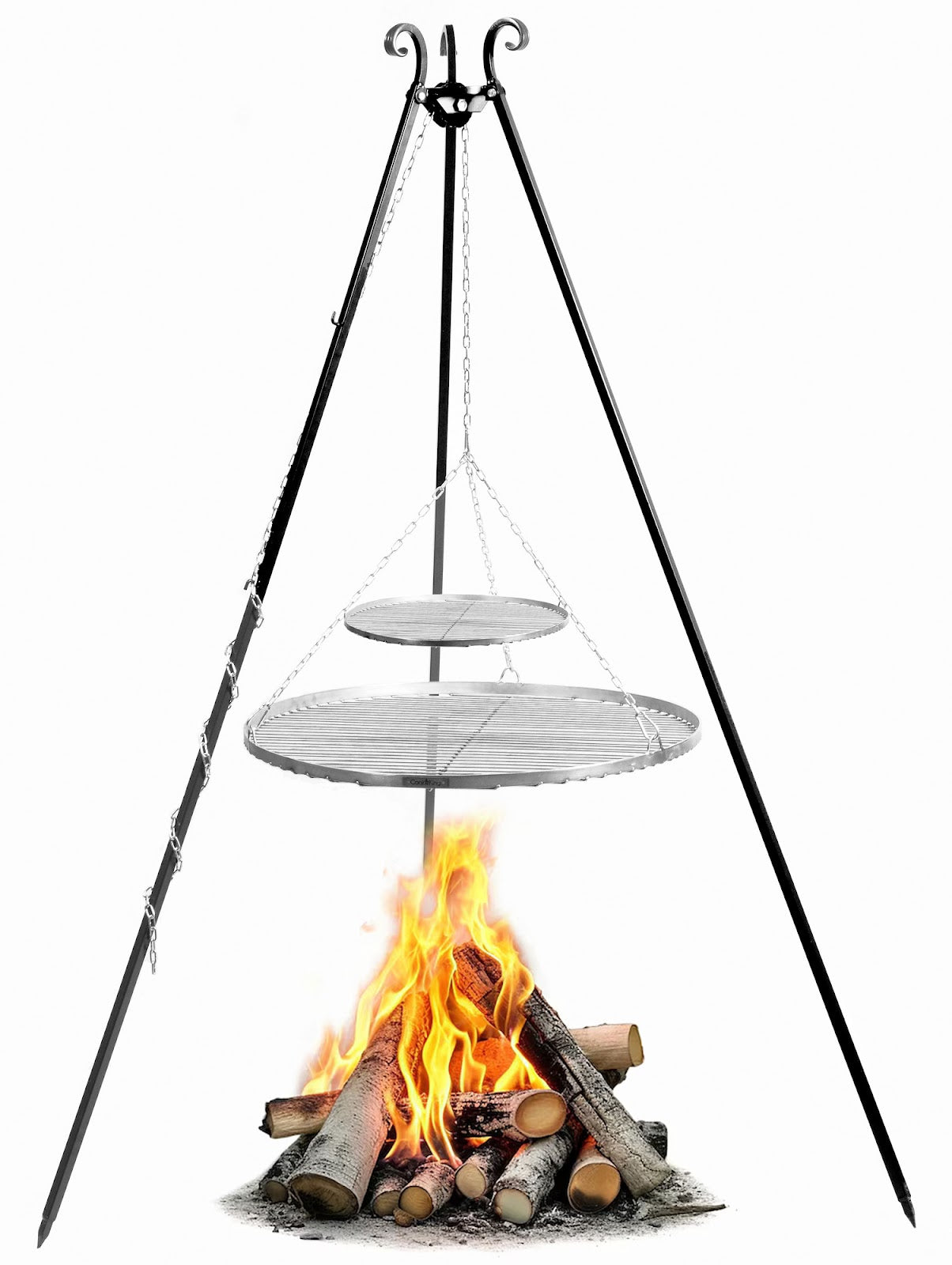 Cookking Schwenkgrill 180 cm - Doppelrost aus Edelstahl 80 cm + 40 cm – Bild 2
